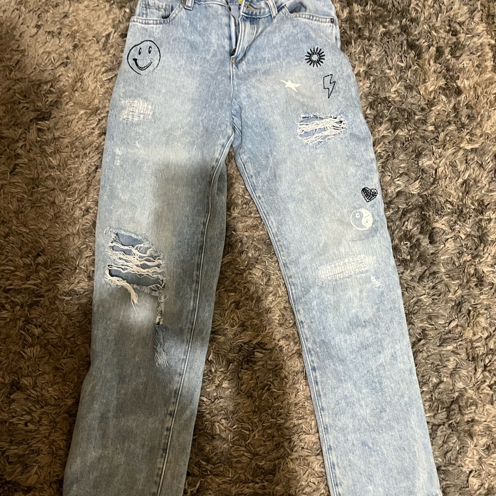 Light Blue Distressed Women's Jeans